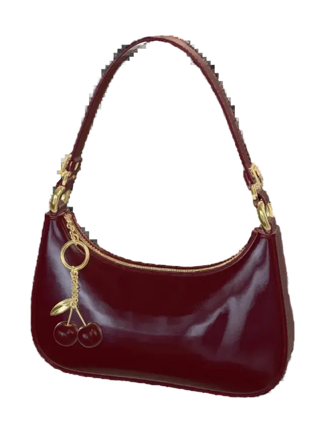 Bolso de Mujer Elegance – Bolso de Hombro Casual con Colgante de Cereza para Trabajo, Paseos y Viajes
