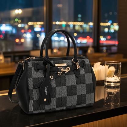Sac Chic à Carreaux Noir : Élégance et Polyvalence pour Votre Style Quotidien