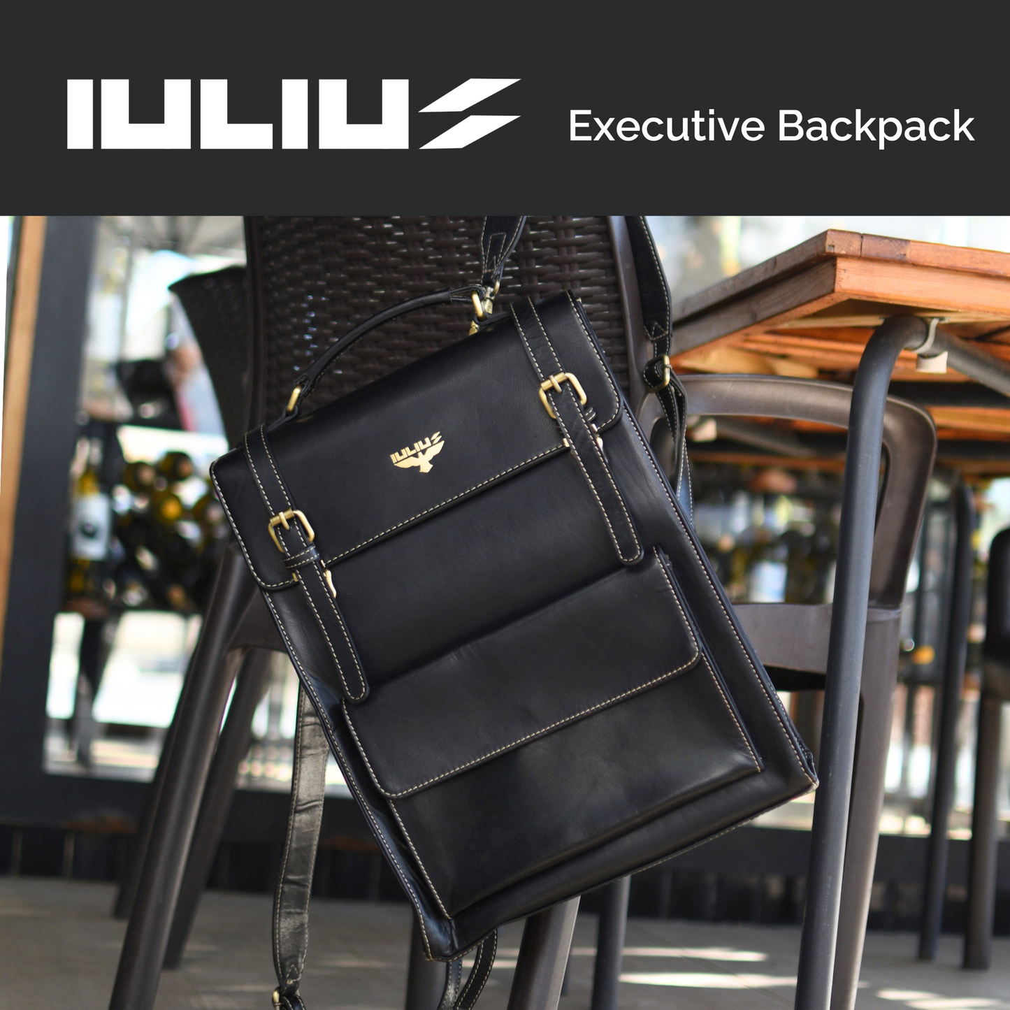 Mochila Executiva de Couro para Portáteis 15,6” – Estilo Business – IULIUS