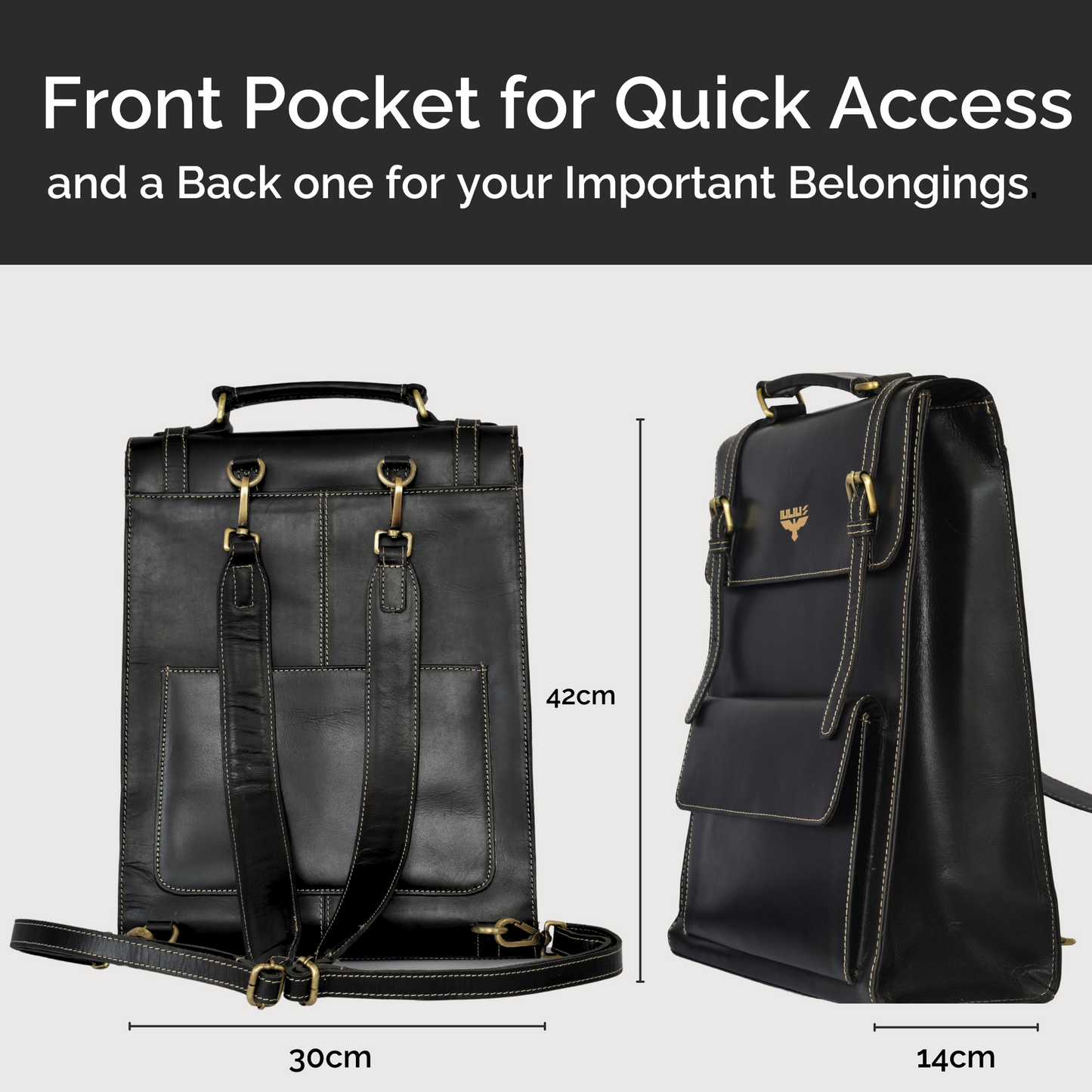 Mochila Executiva de Couro para Portáteis 15,6” – Estilo Business – IULIUS