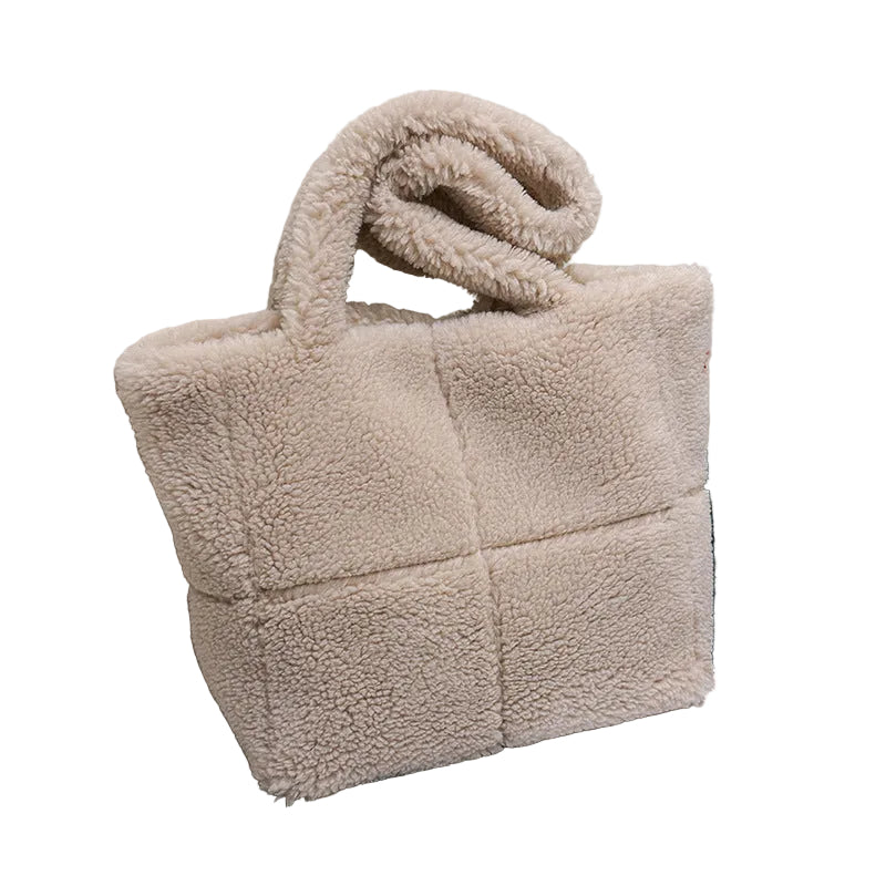 Bolso de Lujo en Peluche para Mujer – Moda Invierno, Gran Capacidad, Estilo Tote