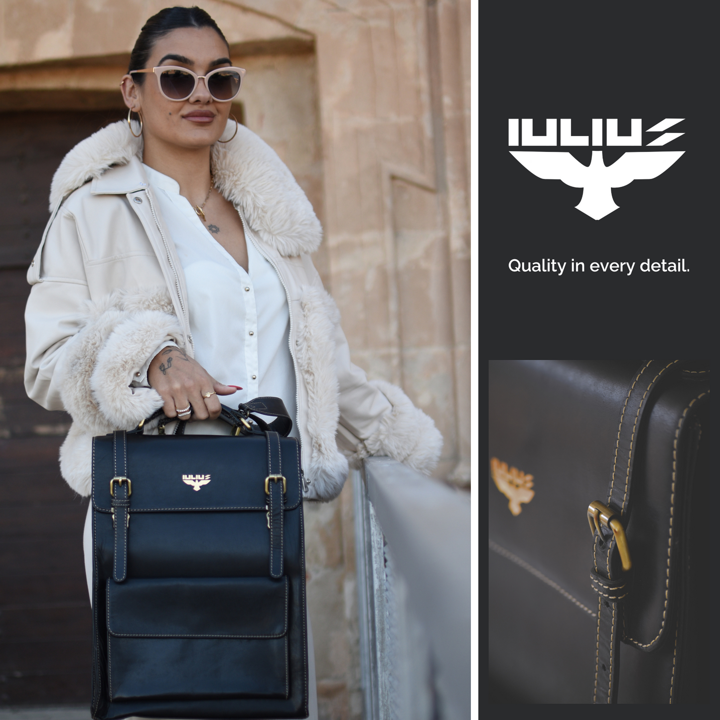 Mochila Executiva de Couro para Portáteis 15,6” – Estilo Business – IULIUS