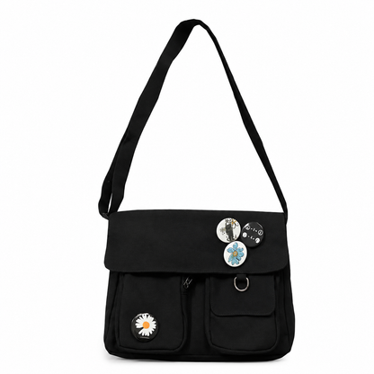 Sac à bandoulière Urban Canvas™ – Confort et Style pour toutes les occasions - Lune brodée