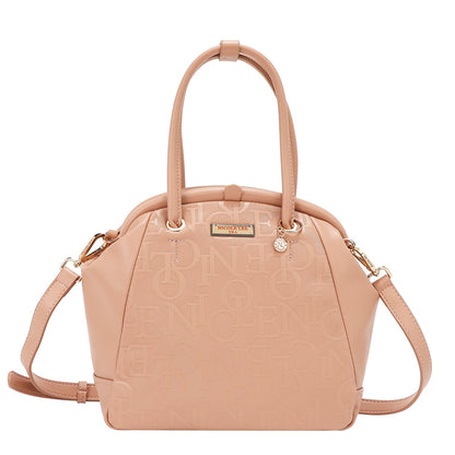 Borsa a spalla elegante rosa con cornice in rilievo - Stile e Versatilità - Luna ricamata