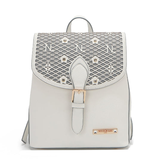 Sac à dos Gracie Blanc : Élégance et fonctionnalité en un seul accessoire - Lune brodée