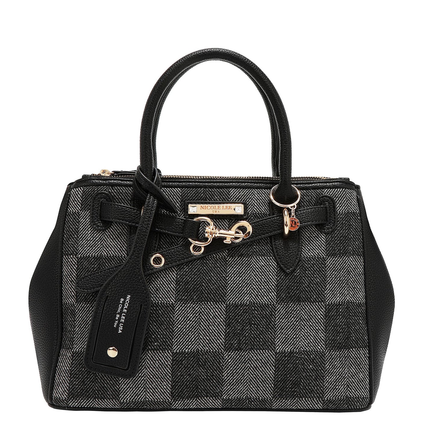 BOLSO DE CUADROS CHIC (NEGRO)