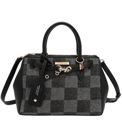 Sac à carreaux chic noir : Élégance et polyvalence pour votre style quotidien - Luna Bordada