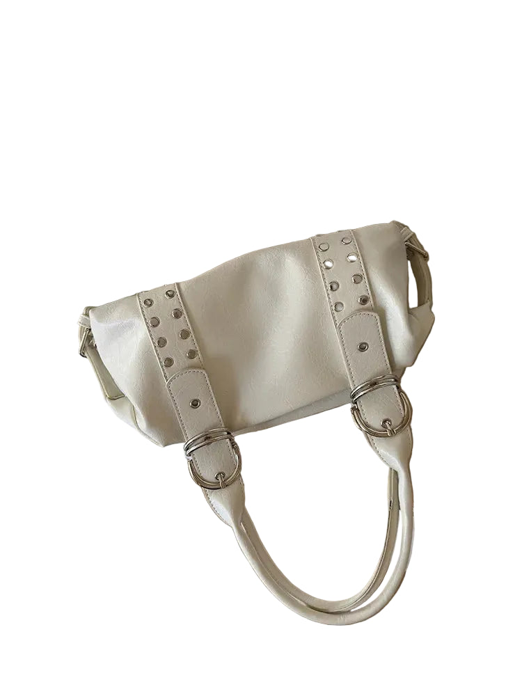 Bolso de Hombro Elegance Negro para Mujer – Piel PU Premium con Tachuelas | Grande, Moderno y Versátil