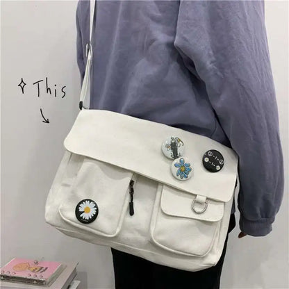 Sac à bandoulière Urban Canvas™ – Confort et Style pour toutes les occasions - Lune brodée