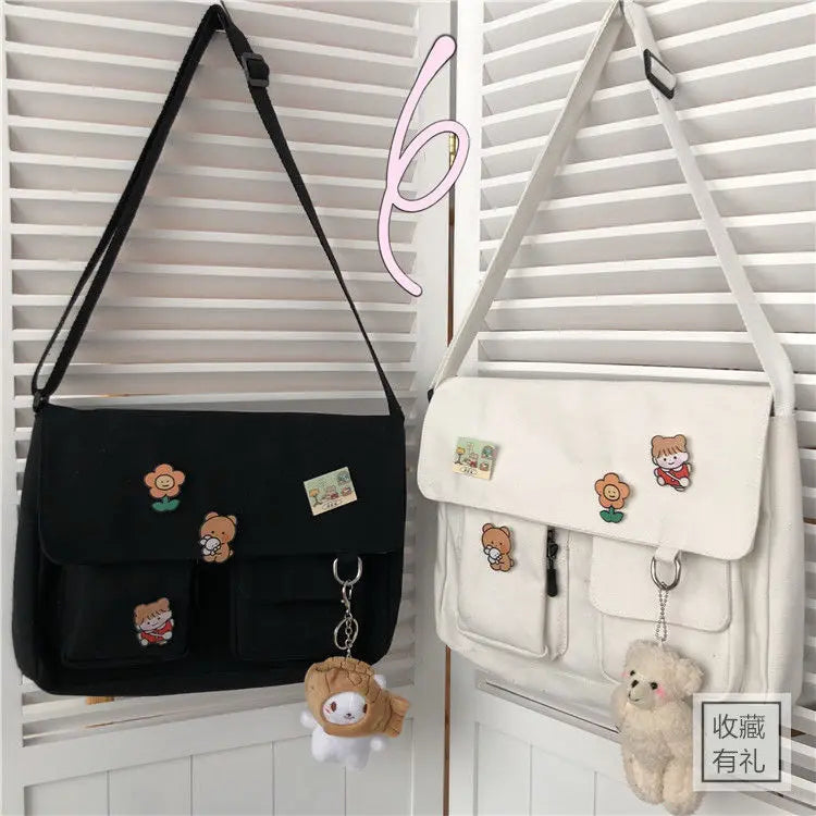 Bolso Bandolera para Mujer de Lona Estampada con Neceser Luna | Casual y Elegante