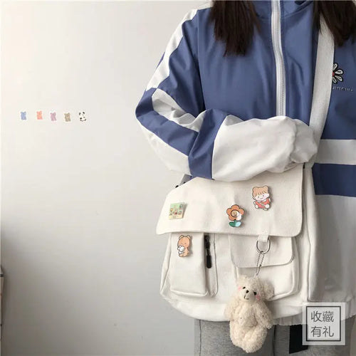 Bolso Bandolera para Mujer de Lona Estampada con Neceser Luna | Casual y Elegante