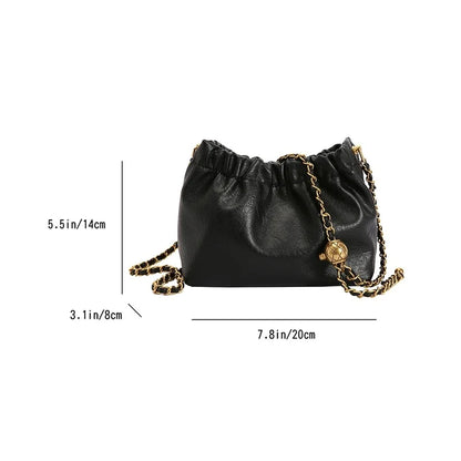 Borsa a spalla di moda con catena dorata — Eleganza e stile per ogni occasione - Luna ricamata