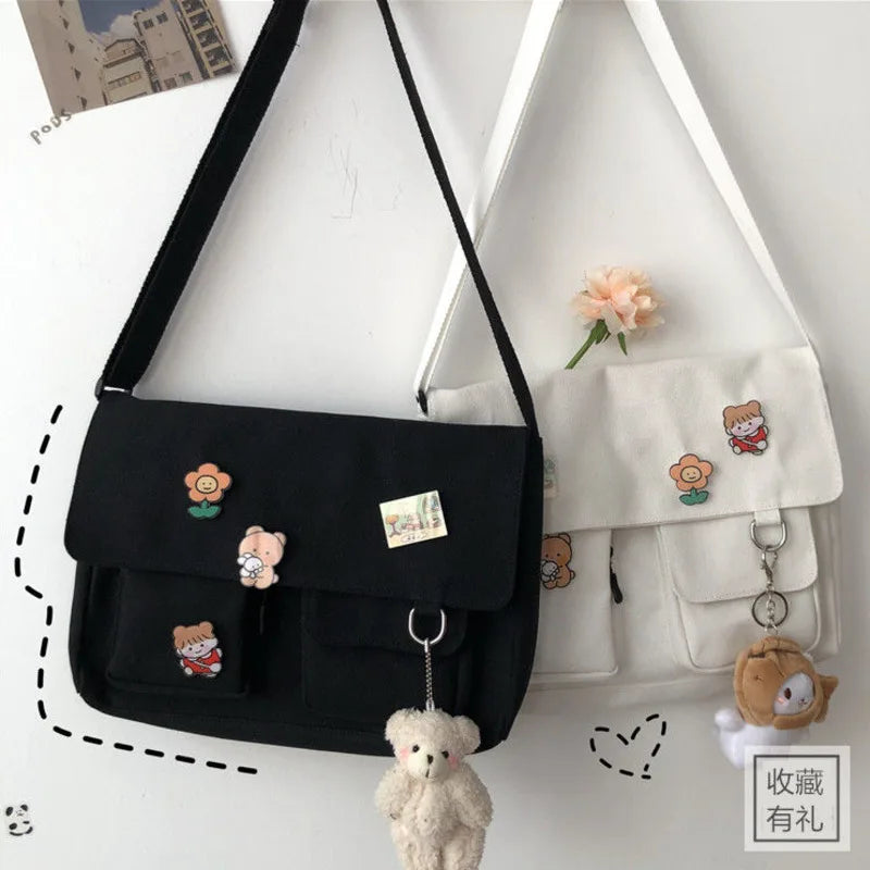 Bolso Bandolera para Mujer de Lona Estampada con Neceser Luna | Casual y Elegante