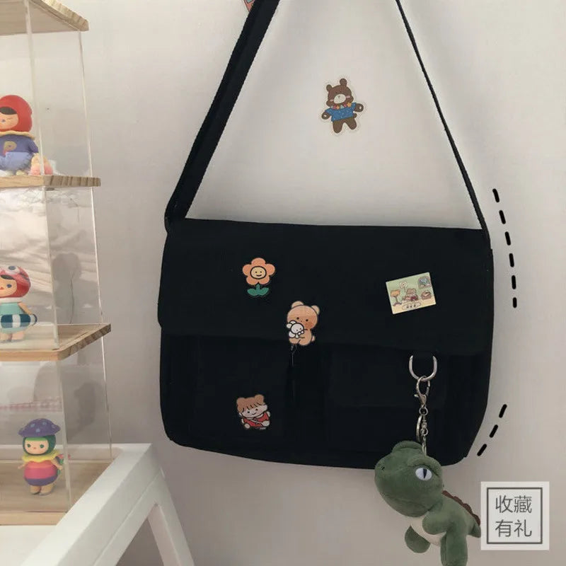 Bolso Bandolera para Mujer de Lona Estampada con Neceser Luna | Casual y Elegante