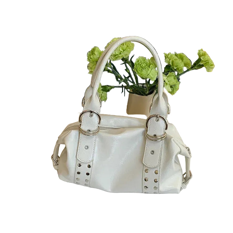 Bolso de Hombro Elegance Negro para Mujer – Piel PU Premium con Tachuelas | Grande, Moderno y Versátil