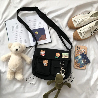 Sac à bandoulière Urban Canvas™ – Confort et Style pour toutes les occasions - Lune brodée