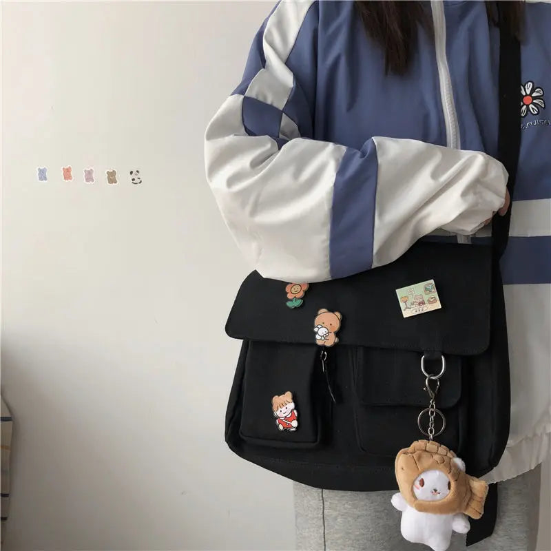 Bolso Bandolera para Mujer de Lona Estampada con Neceser Luna | Casual y Elegante